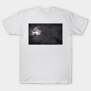 New Year Moon - Black and White T-Shirt